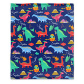 Personalized Name Custom Dinosaur Baby Blanket